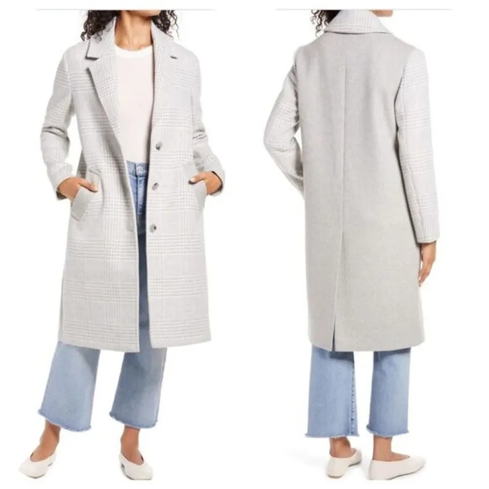 BERNARDO PLAID COAT